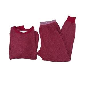 THE GREAT Red Thermal Pajama Set Oversized 0/1